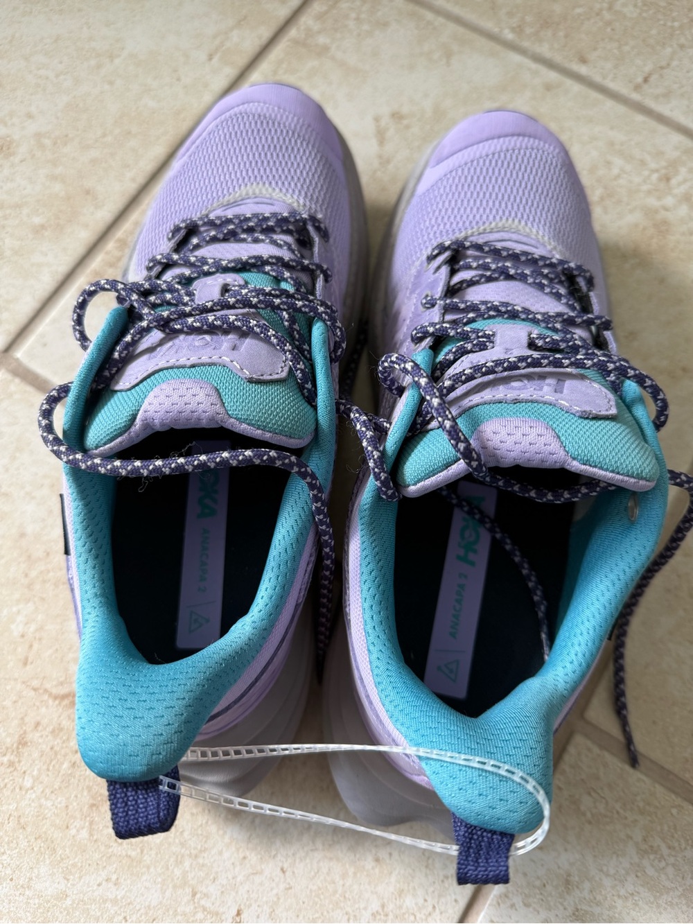 Hoka Anacapa 2 Low Gym Hiking Shoes Purple Teal Gray US Size 7 youth